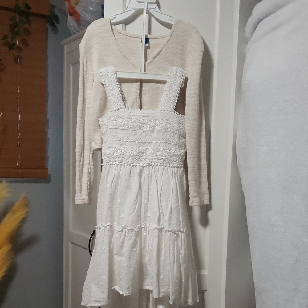 Kids-Girl Old Navy Cardigan And White Mini Dress with Lace Detail From Zunie-